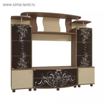 Мини-стенка "Зефир люкс", ясень шимо тёмный/крем