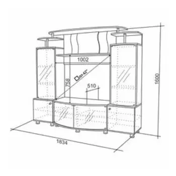 Мини-стенка "Зефир люкс", венге/дуб млечный