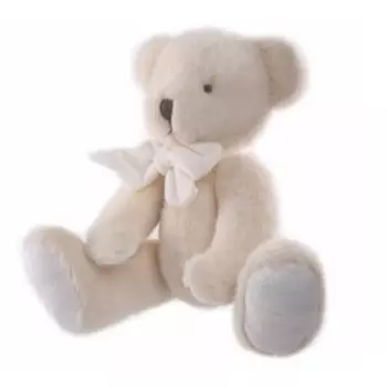Мишка плюшевый, белый, 20 см