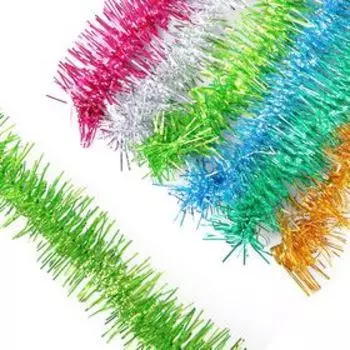 Мишура новогодняя «Металлическая» цветная, на проволоке, d-5 см, L-200 см, МИКС