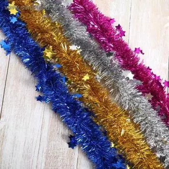 Мишура новогодняя «Зимнее волшебство. Галактика», звёзды, d=3 см, 200 см, МИКС