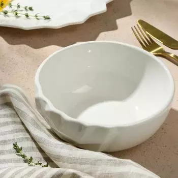 Салатник керамический «Айсберг»,белая, 16.5 х 7 см, 900 мл, цвет белый