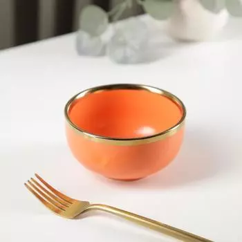 Миска керамическая «Акварель», 300 мл, 106 см, цвет оранжевый