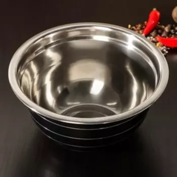 Миска из нержавеющей стали Доляна Dark, 800 мл, d=16 см, цвет чёрный