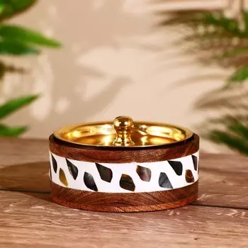 Миска деревянная, 11 см, с крышкой