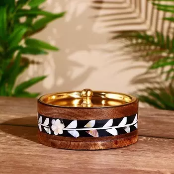 Миска деревянная, 13 см, с крышкой