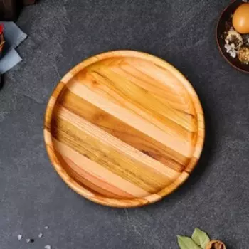 Миска деревянная, 25х5 см, массив дуба, ореха, ясеня