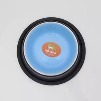 Миска с нескользящим основанием двухцветная универсальная, 225 мл, голубая