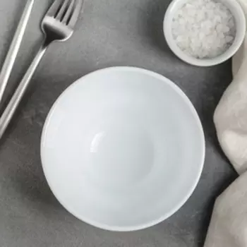 Миска Доляна «Дива», 550 мл, d=13,8 см, стеклокерамика, цвет белый