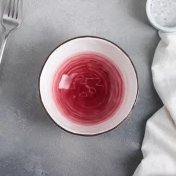 Миска Доляна «Космос», 370 мл, d=13.1 см, фарфор, белая, красная