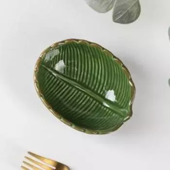Миска Доляна «Лист», 150 мл, цвет зелёный