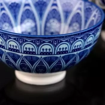 Миска керамическая Доляна «Мавлон», 150 мл, d=9,5 см, цвет синий