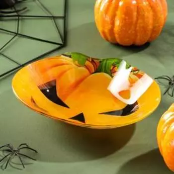 Миска Доляна «Тыква резная», 15,9×13,5×3,3 см, цвет жёлтый