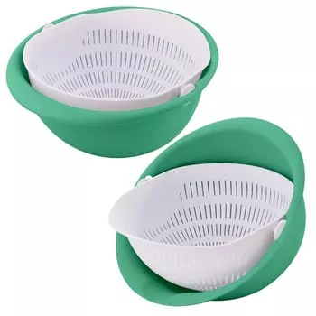 Миска-дуршлаг для мытья фруктов и овощей 2в1 Мультидом, пластик