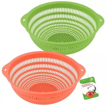 Миска-дуршлаг с ручками Мультидом «Фрутти», пластик, размер 25х23х9 см, цвет МИКС