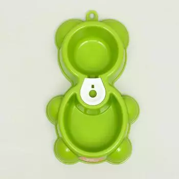 Миска двойная "Мишка" под бутылку, 24,5 х 19 х 4 см, зелёная