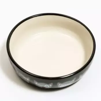 Миска керамическая "Эмоджи", 12 х 3,5 см, чёрная