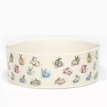 Миска керамическая «Кролик» 300 мл, 11.54.5 см, бежевая