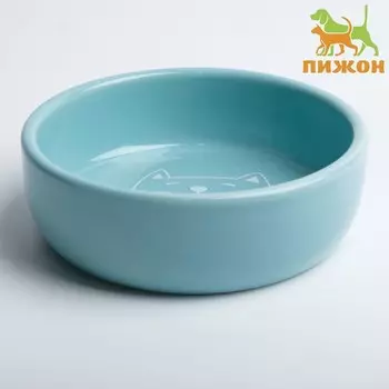Миска керамическая Meow 300 мл - 13.413.44 cм, голубая