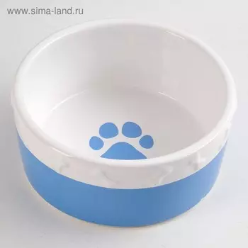 Миска керамическая "Нежность", 400 мл, бело-синяя