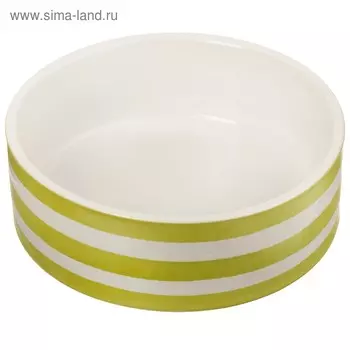 Миска керамическая "Полоски", зелёная, 10,5 х 4 см, 180 мл