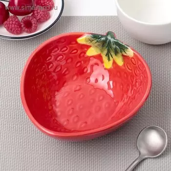 Миска «Клубника», 300 мл, цвет красный