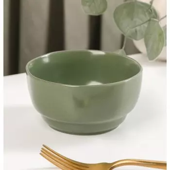 Миска керамическая «Крем», 300 мл, 115,5 см, цвет зелёный