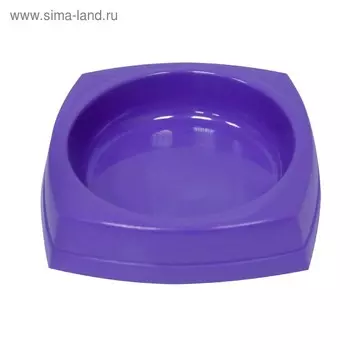 Миска квадратная пластиковая "Зооник", 200 мл, сиреневая