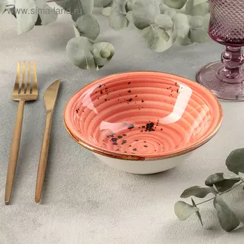 Миска фарфоровая «Латерит», 300 мл, d=15 см, цвет оранжевый