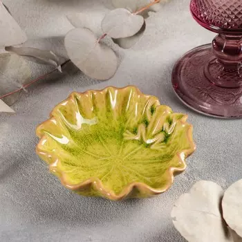 Миска керамическая «Лягушка», 60 мл, 102,5 см, цвет зелёный