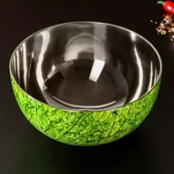 Миска из нержавеющей стали «Малахит», d=20 см, цвет зелёный