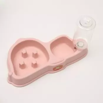 Миска "Медленное кормление", от переедания, 33 х 18 х 17,5 см розовая