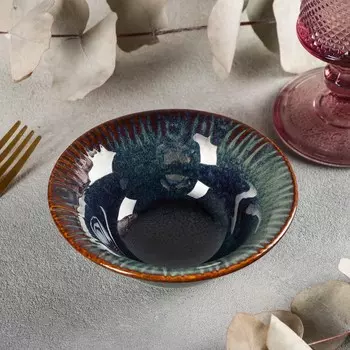 Миска керамическая «Пайро», 120 мл, 124,5 см, цвет зелёный