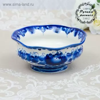 Миска-пельменница, гжель, фарфор, 7х17 см
