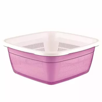 Миска пищевая HobbyLife Emerald, квадратная, с дуршлаком, 3.8 л, размер 25х25х10.5 см