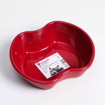 Миска пластиковая для животных, бордовая, 0,8 л
