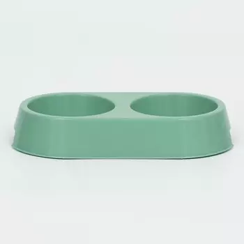 Миска пластиковая двойная 29.516.55 см, оливковая