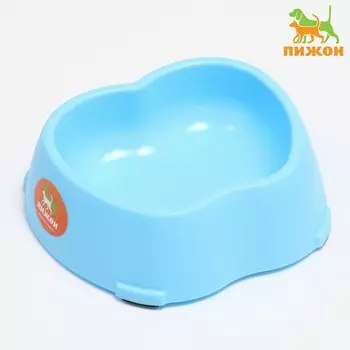Миска пластиковая фигурная 17,5 х 17,5 х 5,5 см, голубая