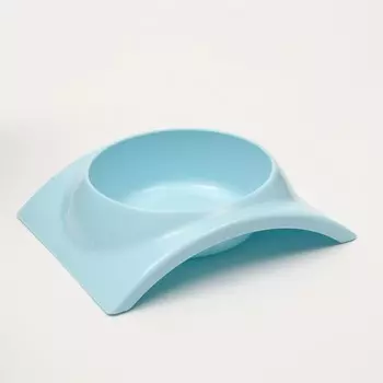 Миска пластиковая изогнутая 400 мл, 19,5 х 16,8 х 5 см, голубая