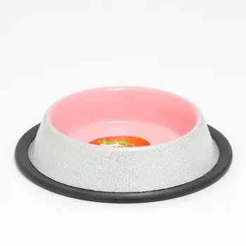 Миска с нескользящим основанием, 225 мл, античный белый с розовым