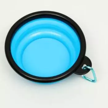 Миска силиконовая, складная, 250 мл, 11 см, синяя