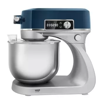 Миксер 2 в1 MAUNFELD MF-425BL, планетарный, 1200 Вт, 6 л, 12 скоростей, 3 насадки, синий