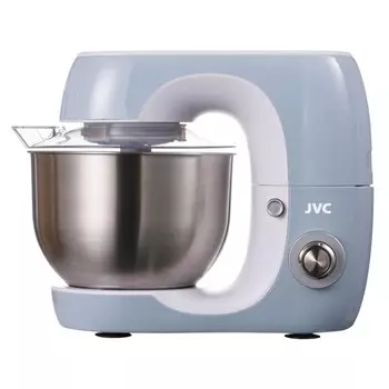 Миксер jvc JK-MX507, планетарный, 1000 Вт, 5.2 л, 6 скоростей, 3 насадки, белый с голубым