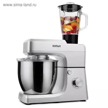 Миксер Kitfort КТ-1339-1, планетарный, 1200 Вт, 1.5 л, 6 скоростей + импульс, серебристый