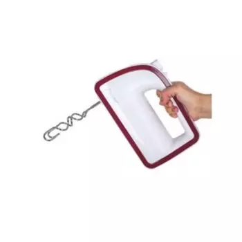 Миксер Pioneer MX325, ручной, 350 Вт, 5 скоростей, 2 насадки, бело-бордовый