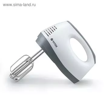 Миксер Vitek VT-1410 W, ручной, 180 Вт, 2 скорости, турбо-режим, белый