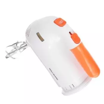 УЦЕНКА Миксер WILLMARK WHM-6023ST, ручной, 400 Вт, 5 скоростей, 2 насадки, оранжевый