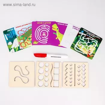 Многоразовые карточки «Пиши-стирай», динозавры