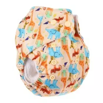 Многоразовый подгузник «Африка», 3-15 кг, бежевый, Крошка Я