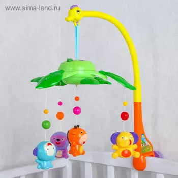 Мобиль музыкальный на кроватку «Музыкальные листья. Джунгли», на батарейках, цвет МИКС